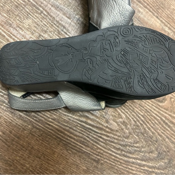 Fly London Black and Silver Wedge Slingbacks - Picture 9 of 10